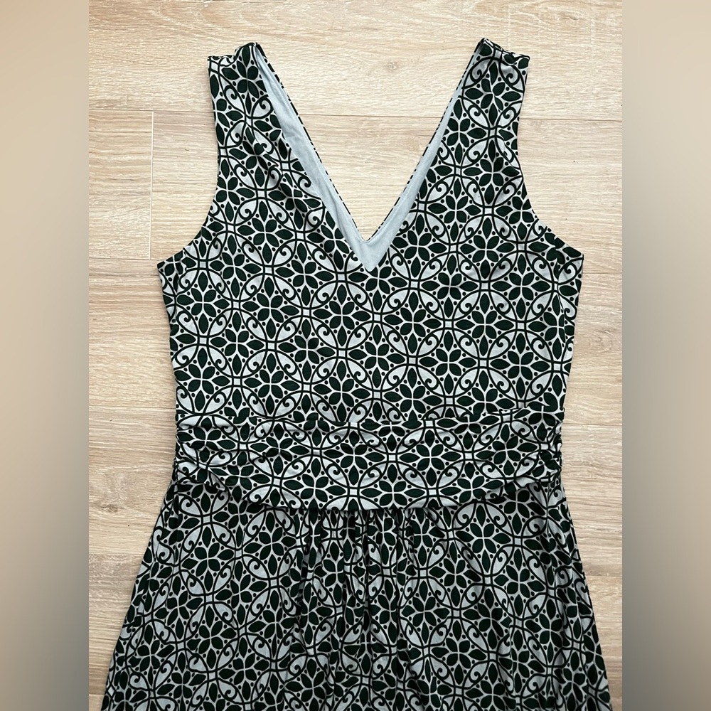 Boden Women’s Sienna Maxi Dress Green Blue Tile Print Sleeveless - Size 14 - Picture 2 of 6
